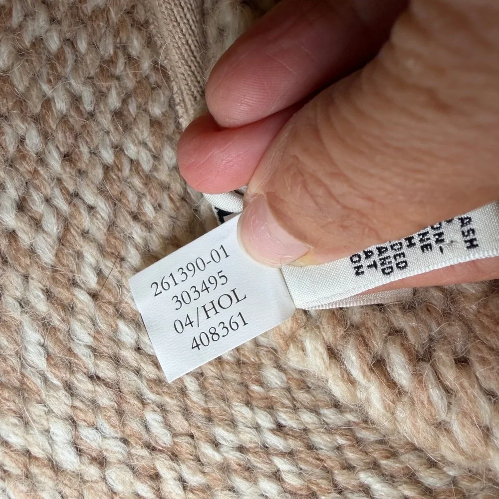 Banana Republic Wool Alpaca Chunky Knit Newsboy Cap Tan Cream‎